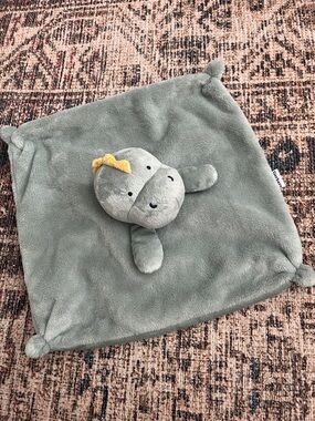 Gerber Grey/Green Plush Hippo Lovey with Yellow
